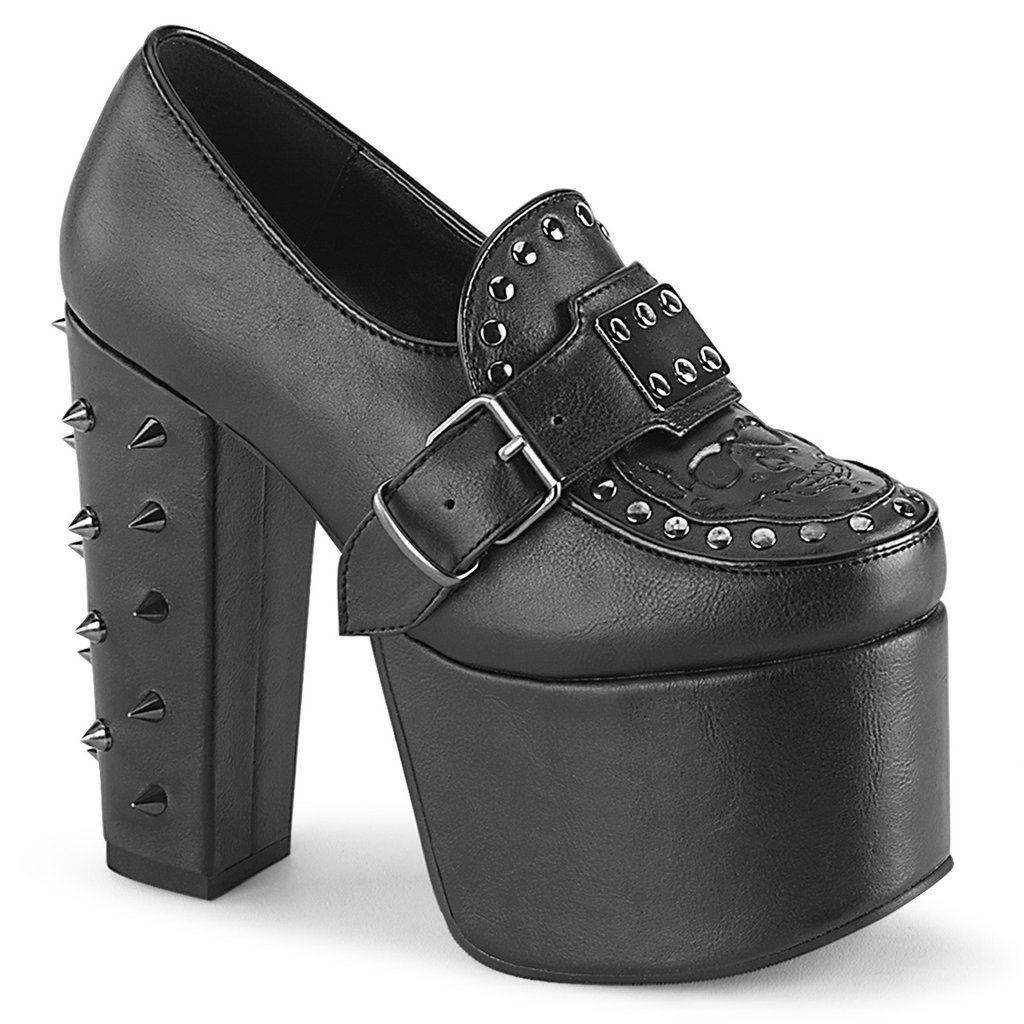 Chaussures Plateforme Demonia Torment 500 Vegan Cuir Femme - Noir 63172-BYRD